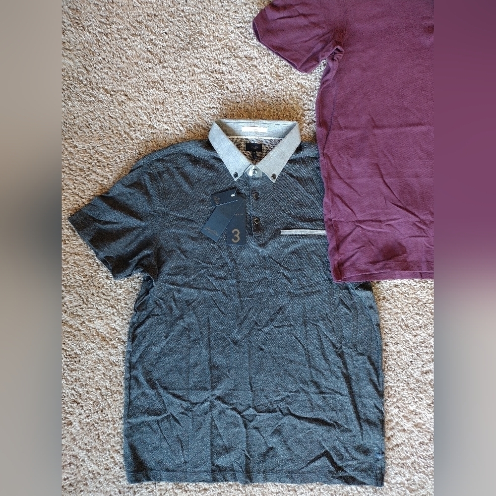 Good Man Brand Gray And Burgundy Polo Shirts NWT - Picture 3 of 7